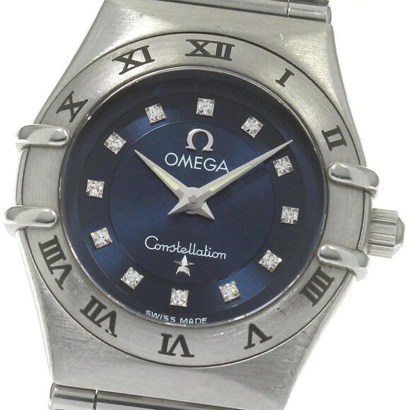 OMEGA Constellation 1563.85 12P diamond Navy Dial Quartz Ladies Watch_868209 - Picture 1 of 6